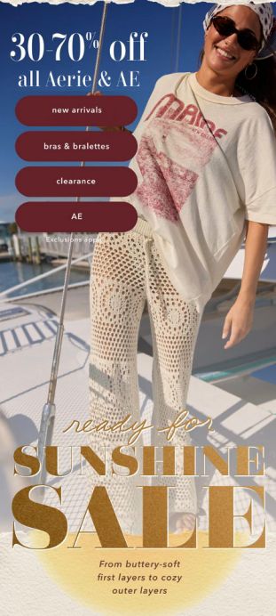 30-70% off All Aerie and AE